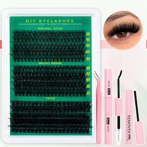30D/50D/80D False Eyelash Cluster Set, 300 Fine-Stem Lash Clusters, Natural Comfortable Breathable Lashes for Daily Wear, Dating and Parties