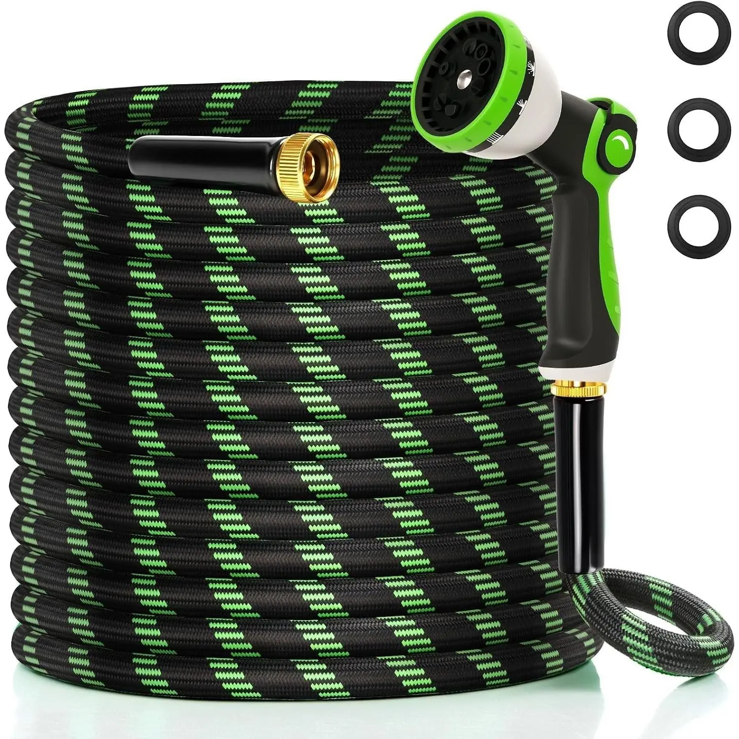 Garden Hose 100 ft Water Hose Flexible Non-Expandable Outdoor Heavy Duty Lightweight Leakproof Kink-free flex Watering Hose Pipe for 3/4 inch Fitting Yard Lawn Outside Car Wash