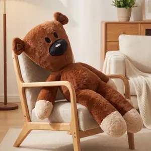 Cute "Bean-Bean Bear" Large Plush Toy – Trendy Home Decor Throw Pillow / Teddy Bear Gift for Kids & Adults