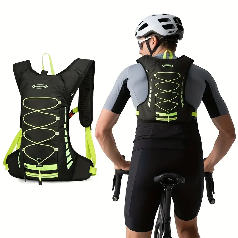 1pc of Men'S And Women'S Cycling Backpack, Mountain Bike Backpack (With Its Own Cycling Helmet Storage Net Bag), Lightweight Sports Vest Bag, Mountaineering Sports Off-Road Bag