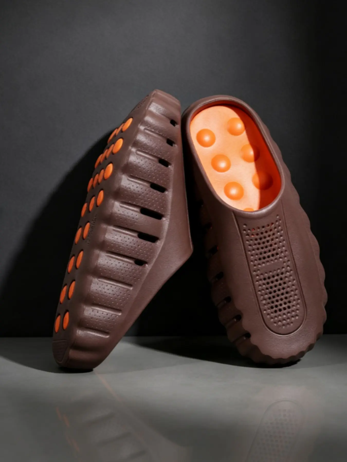 Men's Closed-Toe Massage Slippers, Premium Eva Sandals, Slide, Durable Anti-Slip Indoor Outdoor Shoes, Comfortable Footwear for Men