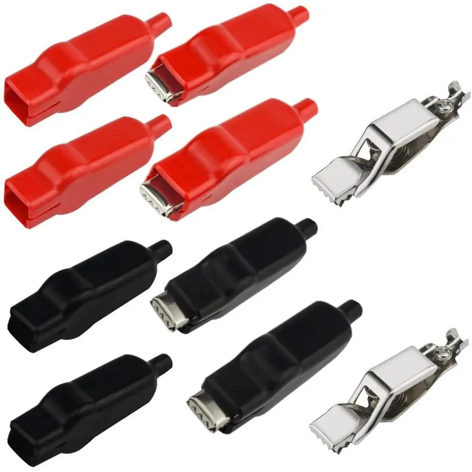 10 PCS 20A Alligator Clips Electrical Insulated Spring Loaded Alligator Clamps,Truck Car Battery Heavy Duty Alligator Clips for Electrical Testing, Circuit Connection, Experiment