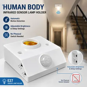 Smart Motion Sensor E27 LED Bulb, Auto On/Off for Indoor Outdoor Lighting, Energy Saving Light Bulb with Dusk to Dawn Sensor for Hallway Stairs Garage Porch Yard, Easy Installation No Wiring Needed