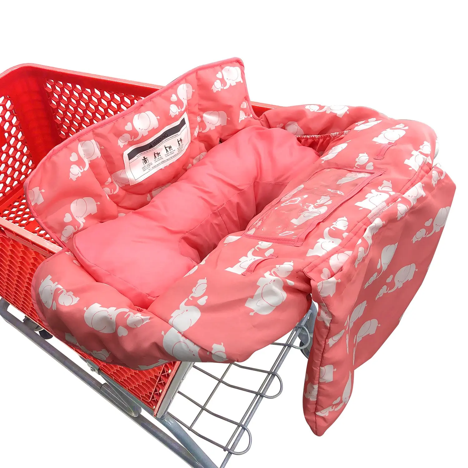 Supermarket Shopping Cart Seat Cushion, Cozy Thickened High Chair Cover with Pillow, Comfortable Stroller Accessories for Kids