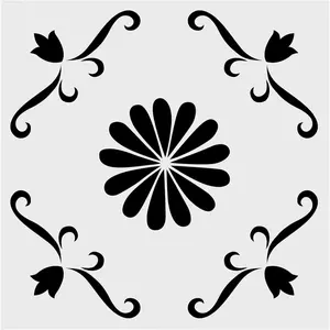 Reusable 12" x 12" Large Pattern Painting Stencils for Wall, Floor & Tile, Simple Home Decor Stencils (NS18)