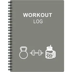 Workout Log for Women & Men - A5 Fitness Planner/Journal to Track Weight Loss, Workout Journal for GYM, Bodybuilding Progress - Daily Health & Wellness Tracker, Grey