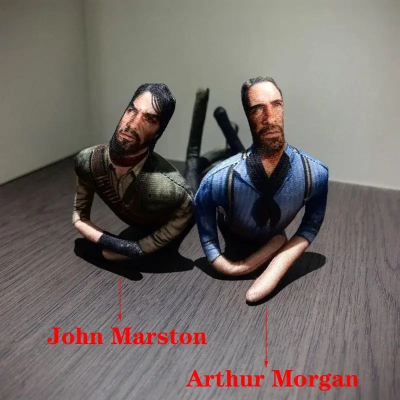 26cm Flexible Body Wire Anime Game RDR2 Arthur Morgan / John Marston Cartoon Figure Plush Toy Red Dead Redemption 2 Plushie Doll