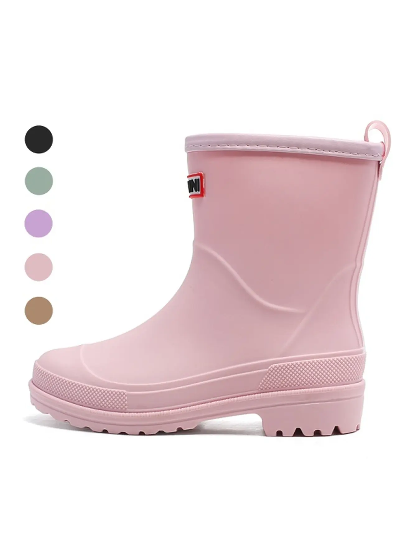 Women Casual Mid Calf Waterproof Rain Boots One Piece Molded Rubber Heightening Thick Sole Outdoor Trip Rainy Stroll Non Slip Durable Comfortable Lightweight All Season Wearable Water Shoes For Hiking