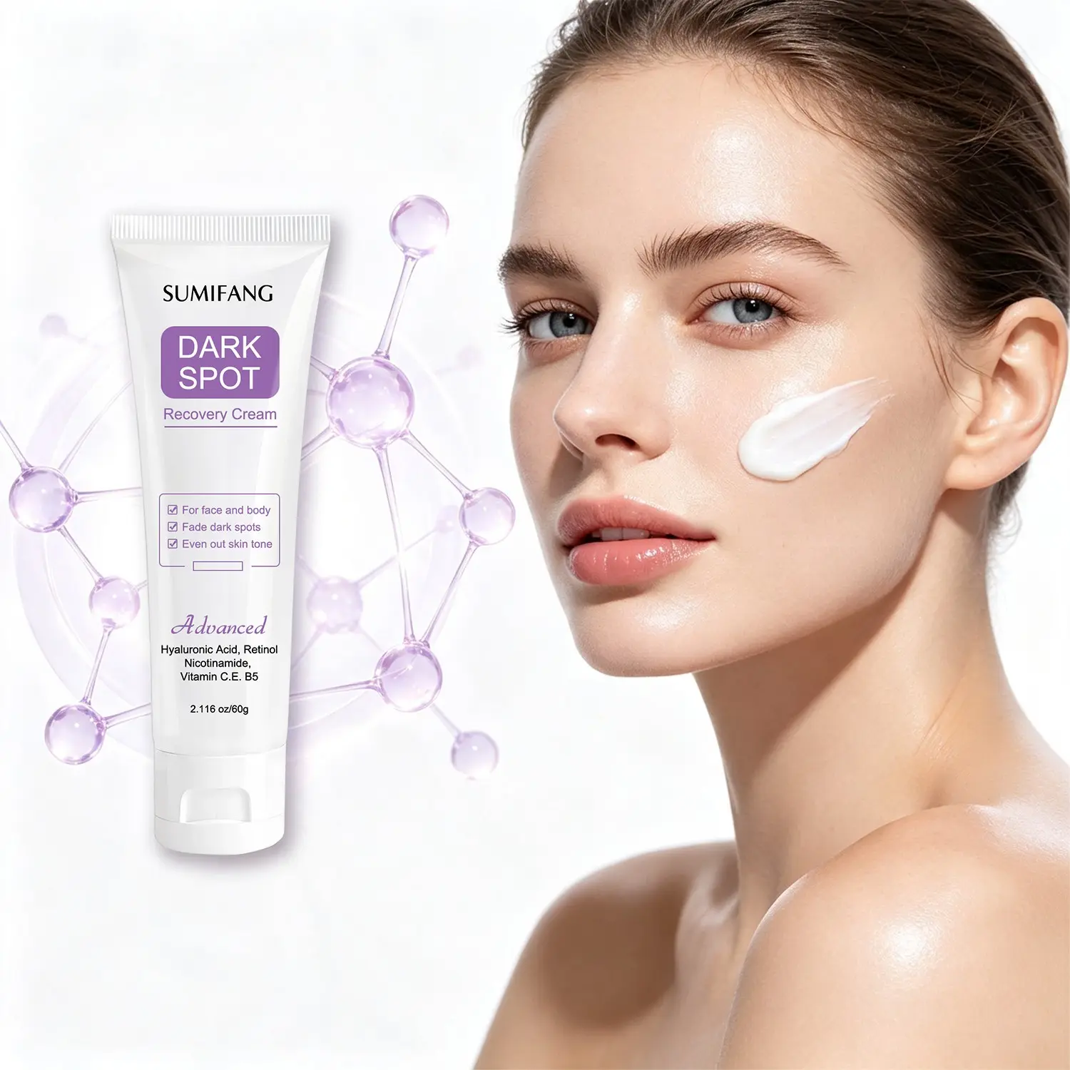 SUMIFANG Dark Spot Correcting Cream 60g – Hyaluronic Acid + Retinol + Niacinamide – Fades dark spots, evens skin tone, deeply moisturizes | Gentle formula, suitable for face and body | Suitable for age spots, sun spots, melasma, and freckles.