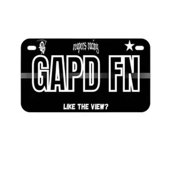 GAPD FN Aluminum License Plate,   Durable Plate Cover,  Front License Plate Cover | 6 × 12 Inches, Durable for Long-term Use, Auto Decor Novelty Vanity Tag with 4 Pre-Drilled Holes, Perfect Gift for Men & Women