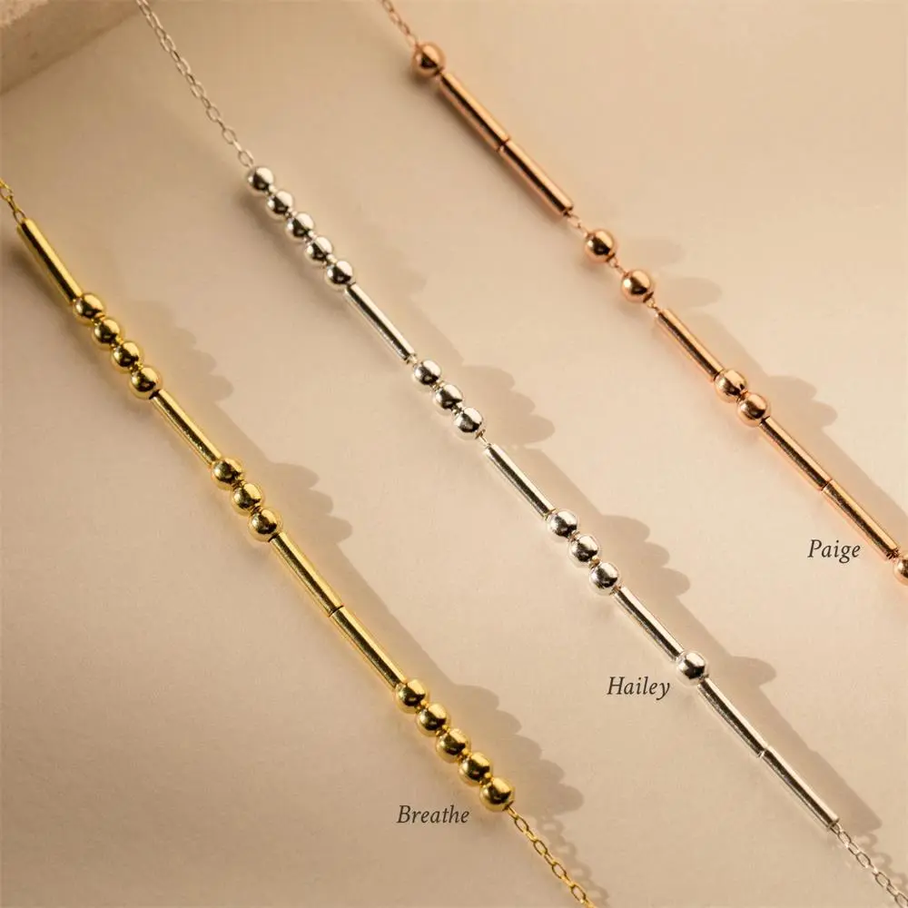 Customized Personalized Morse Code Necklace Beaded Jewelry Name Or Message Customization for Unique Fashion Accessory
