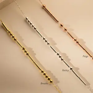 Customized Personalized Morse Code Necklace Beaded Jewelry Name Or Message Customization for Unique Fashion Accessory