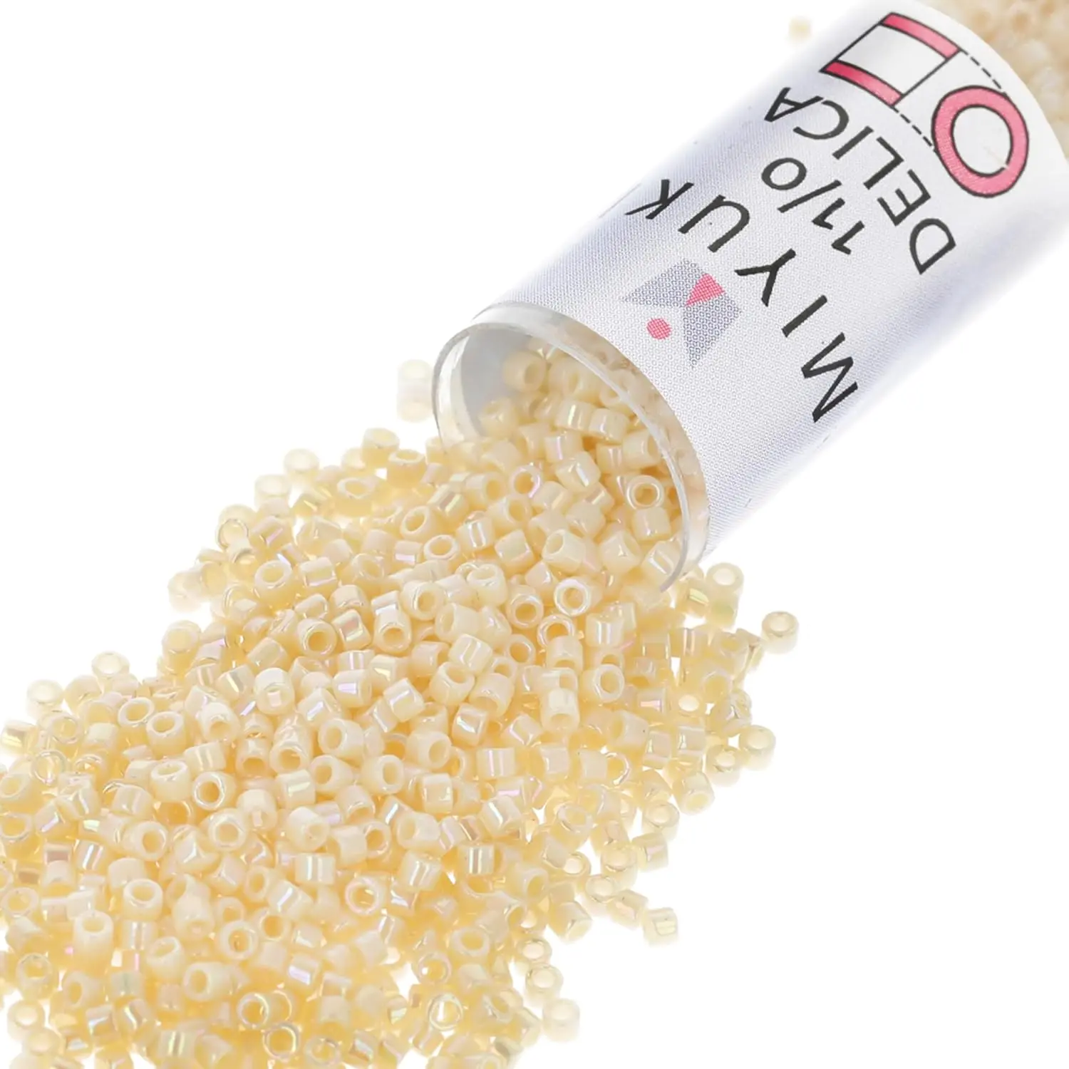 Delica Seed Beads for Jewelry Making | Size 11/0 (1.6 mm), DB0157, Opaque AB, Uniform Shape, 7.2 g, Approx. 1440 Beads
