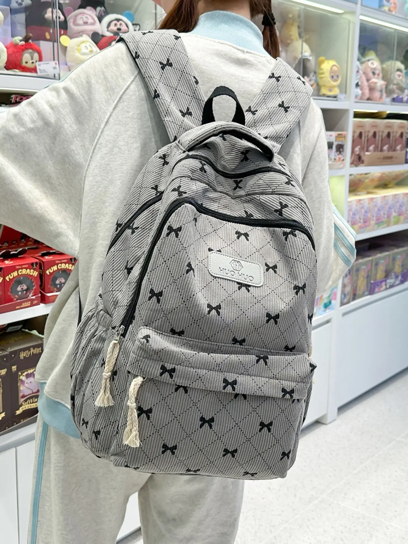 2026 New Cute College Style Butterfly Print Backpack, Backpack For School, Large Capacity Durable Student Bag, Casual Flax Corduroy Material