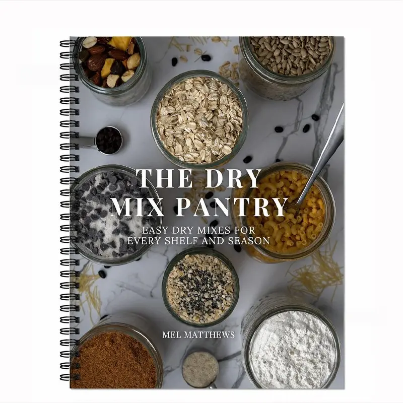 Ideal Book for Organizing Dry Goods Storage Room & Dry Ingredients, Space-Saving Compact Recipes, Perfect for Home Kitchens & Pantries, Durable Spiral Bound Construction