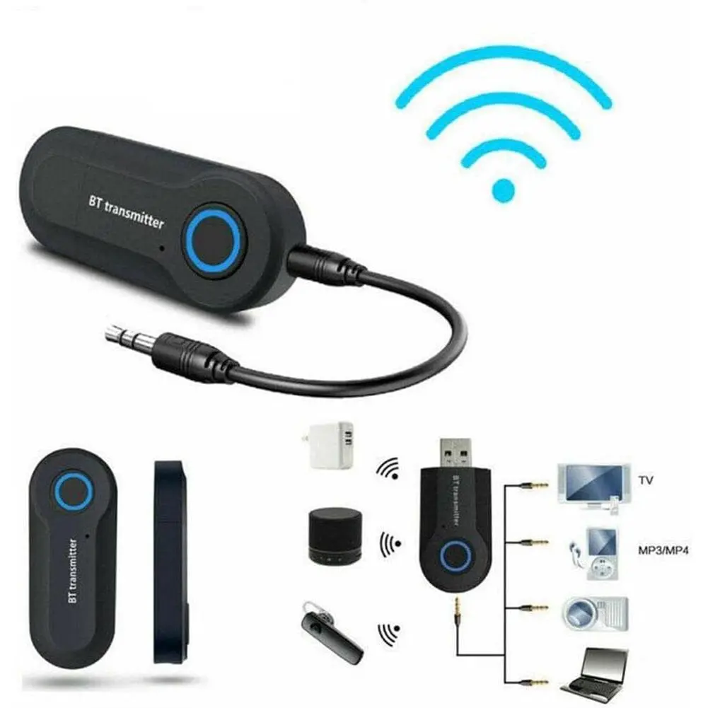 Bluetooth 3.5mm Audio Transmitter / Receiver Adapter for Airpods or Headphones, for TV, Car Stereo, MP3 Headset Microphone