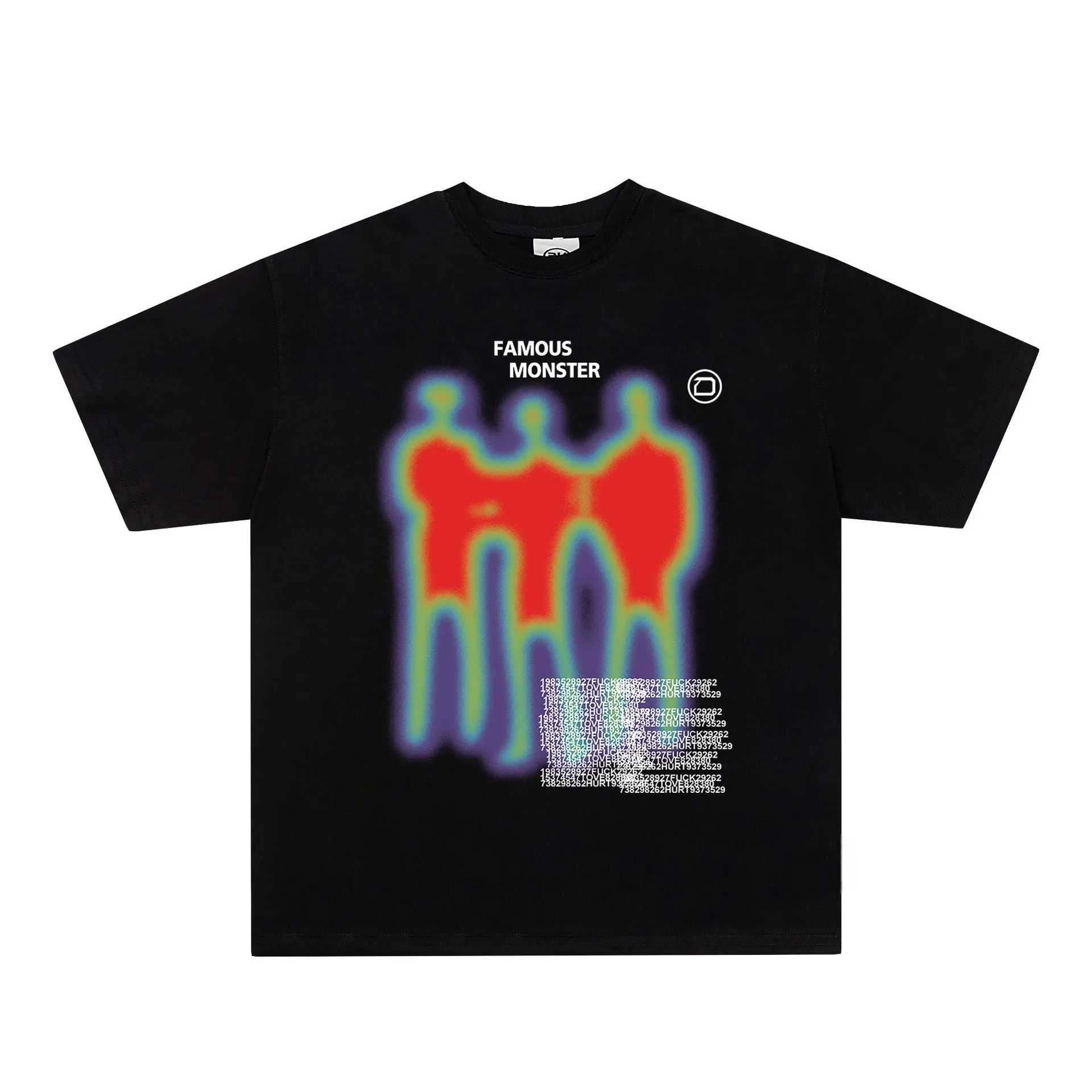 Unisex Thermal Heat Map Graphic T-Shirt Hip Hop Streetwear Short Sleeve Tee Loose Oversized Couple Matching Top Ins Viral Trendy Y2K Gothic Soft Cotton Casual Summer Urban Daily Outfit