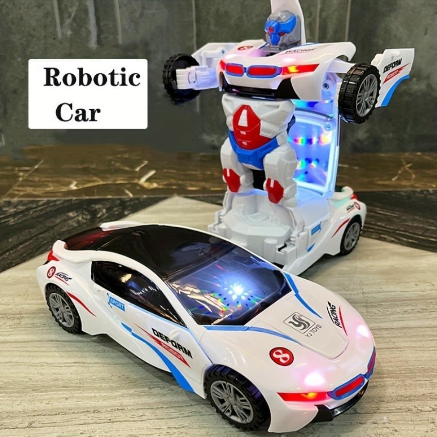 Automatic Deformation Robot Car Toy, 1 Count Transforming Car Toy, Automatic Universal Avoid Obstacles Car Toy with Lights & Music, Birthday Gift, Boys & Men Gifts #GLOBAL PICKS