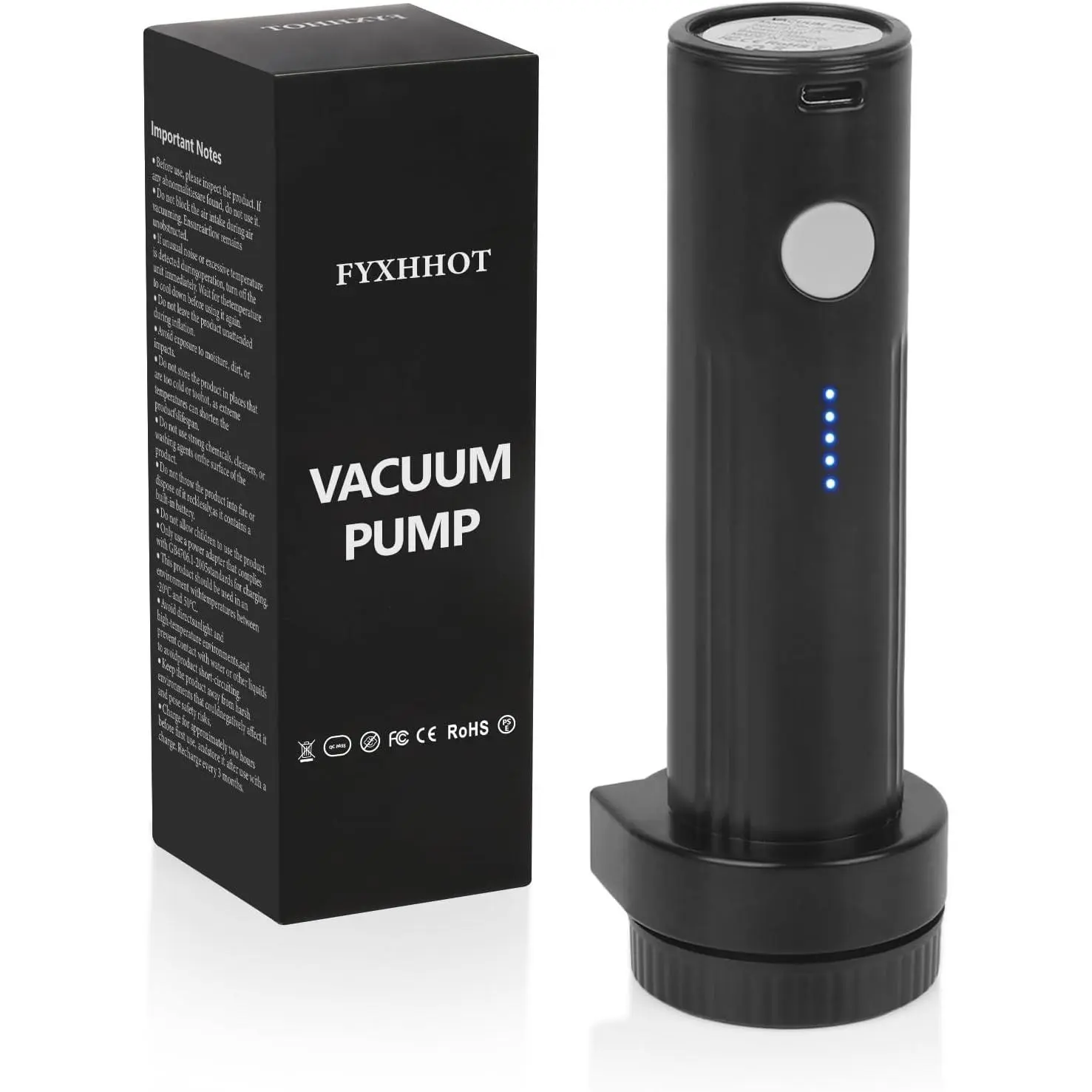 Cordless Electric Vacuum Pump for Vacuum Storage Bags Travel, Travel Air Pump, Portable USB Rechargeable Seal & Compression Bag Pump Space Saver for Clothes, Blankets & Bedding (Without Storage Bags)