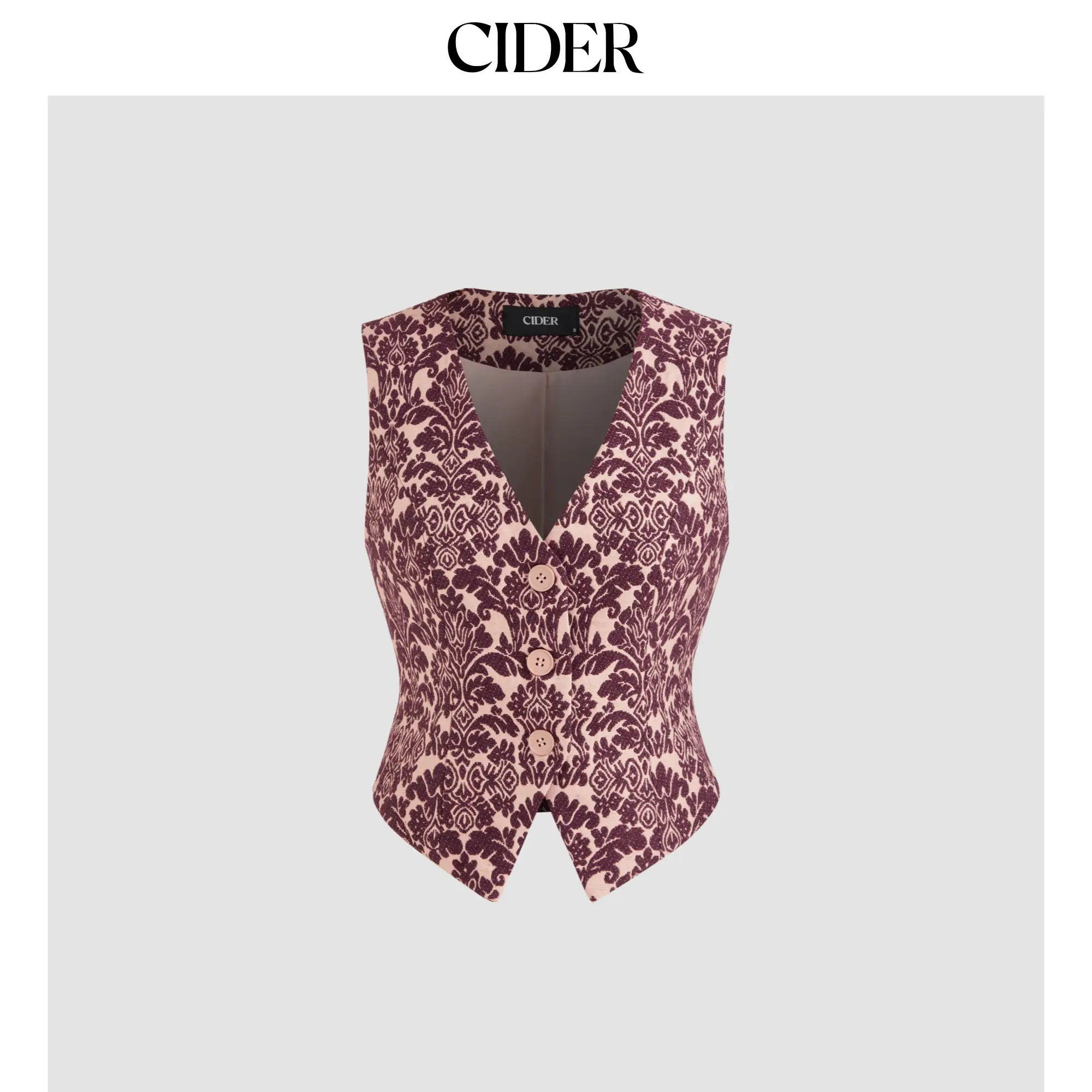 Cider [size 2-10] Wool-blend V-neck Aztec Button Blazer Vest SohoChic