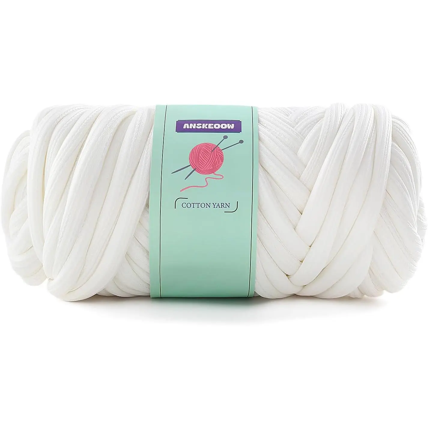 Chunky Yarn for Hand Knitting & Crocheting, Thick Big Twist Tubular Yarn for Making Blankets, Bags, Baskets, Pillows &  Nests - 0.55lb/250g (White)