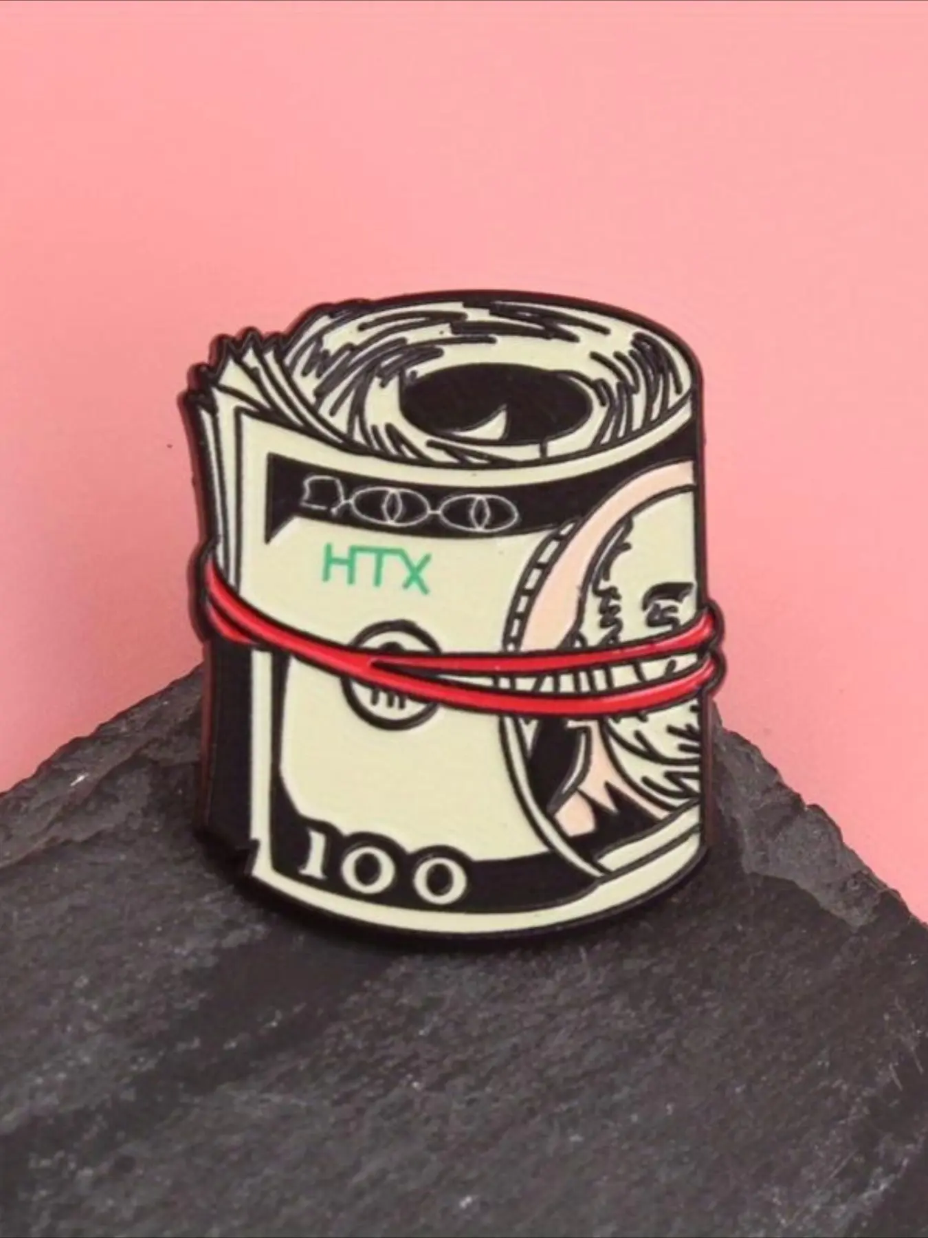 Vintage Rolled Cash Money Brooch for Women Men, Funny Dollar Bill Enamel Metal Pin, Wealth Fashion Decor Brooch for Party Daily Wear, Enamel Lapel Pins, Alloy Brooch Pin