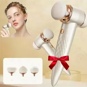 Rechargeable Dual-Use 3D Electric Vibration Beauty Tool, Cosmetic Tools, Plastic Foundation Makeup Powder Puff, Portable Cosmetics Applicator, Beauty Equipment