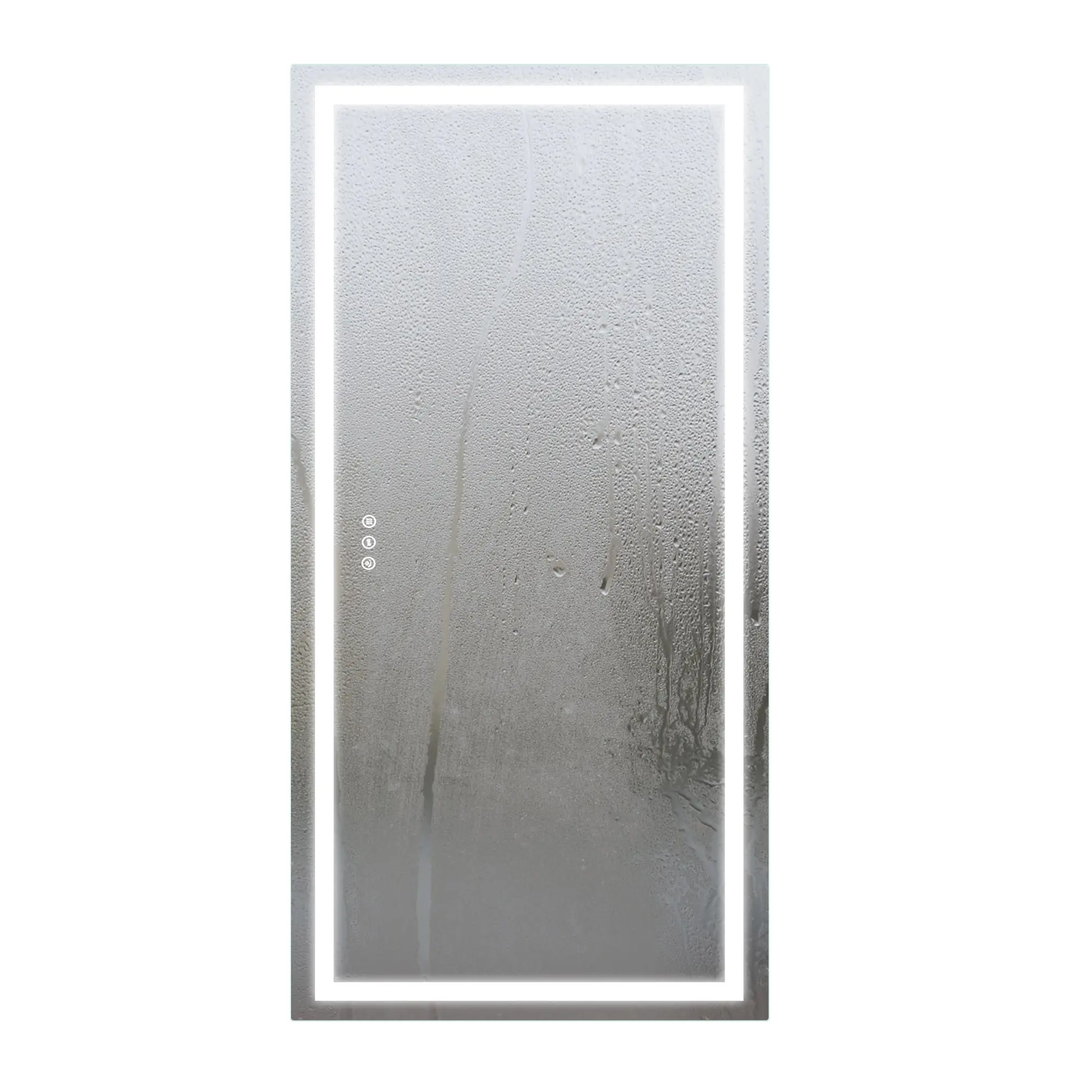 60x30 & 48x36 Inch LED Bathroom Mirror, Aluminum Frame, 3-Color Dimming, Anti-Fog