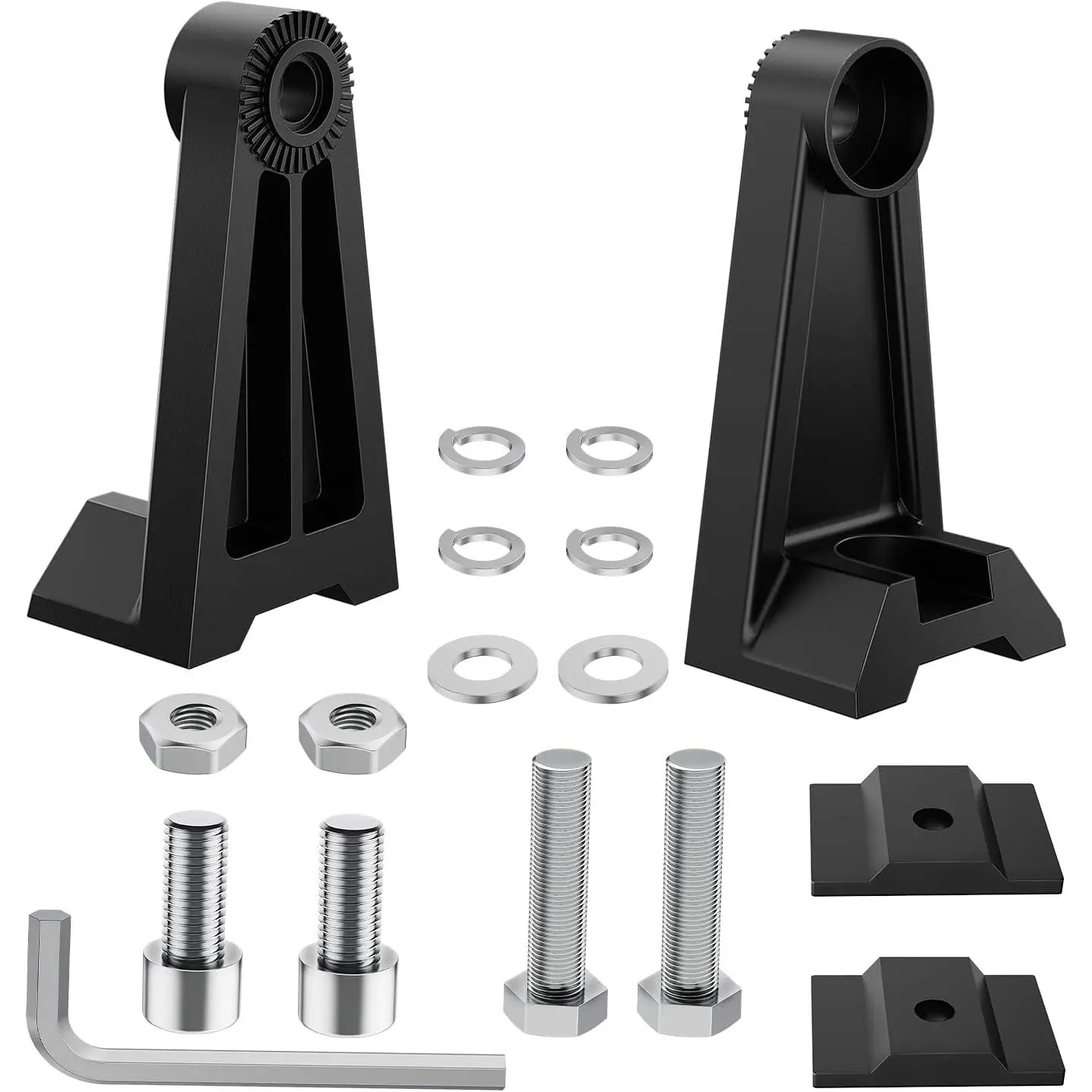 Nilight 2-Pc Aluminum Alloy Side Mount Brackets - 0.5 in Thick, 360° Adjustable, Vibration-Proof, Anti-Scratch, Easy Installation, Truck-Fit, Rough Terrain Stable, Fits Most LED Bars, W/Brackets + Screws for Offroad Automotive Lighting