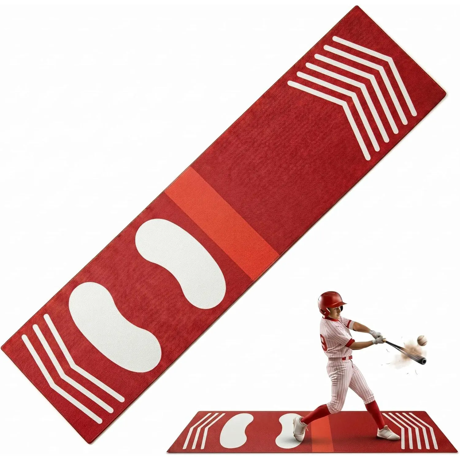 Trainer Mat Baseball, Pitching & Throwing Training Mat for Stride & Stance Practice, Wear Resistant Non-Slip, Portable Indoor/Outdoor Auxiliary Tool for Youth Beginners & Softball Pitchers