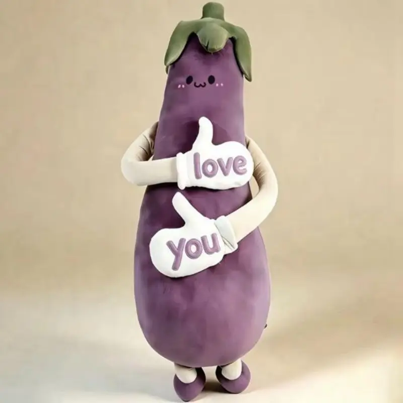 80cm Soft Mango Eggplant Plush Long Pillow Cute Healing Sleep Hug Pillow Cushion Doll For Girls Birtthday Gifts