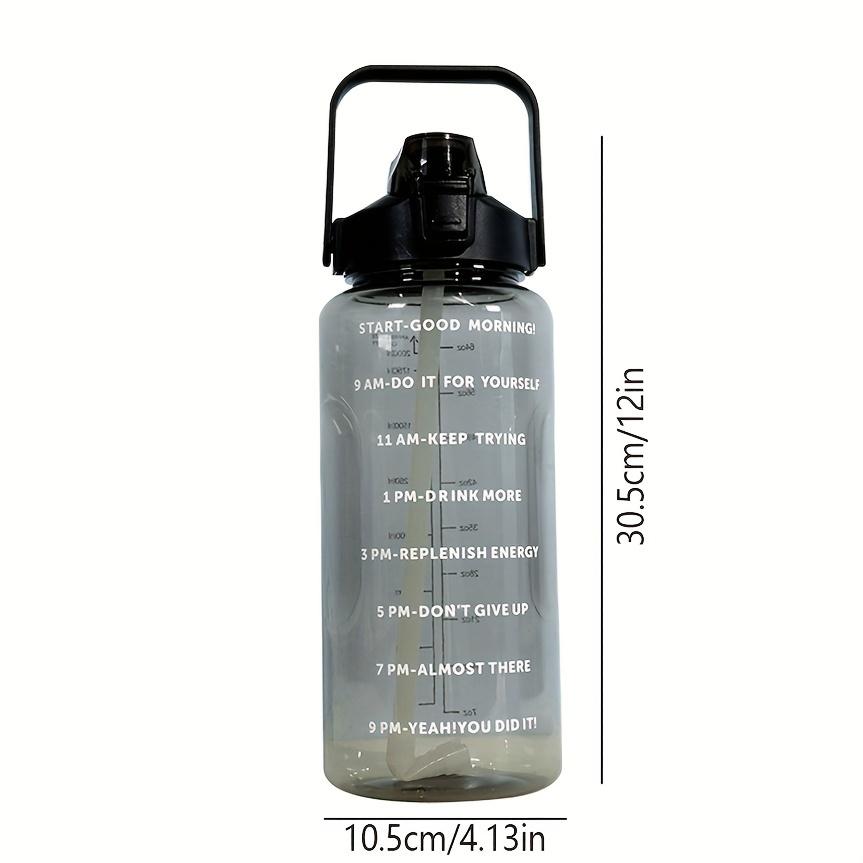 2000ml/67oz Large Capacity Water Bottle with Time Marker, Leakproof BPA-Free Tritan Plastic, Motivational Sports Bottle with Straw and Handle for Outdoor Fitness, Hydration Tracking Water Jug Drinkware Cup Tumbler Mug Bottled Washable