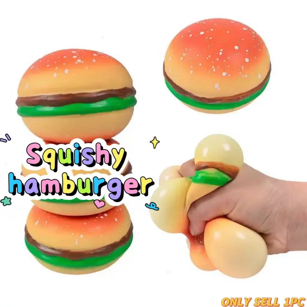 Stress Relief Burger, Realistic Squeeze Toy, Squishy Stress Relief, Relaxing Pressure Release, Single Pack, Fun Stress Buster, Perfect for Anxiety Relief, Squishy Fidgets