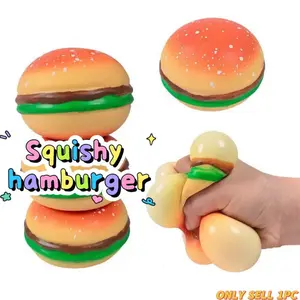 Stress Relief Burger, Realistic Squeeze Toy, Squishy Stress Relief, Relaxing Pressure Release, Single Pack, Fun Stress Buster, Perfect for Anxiety Relief, Squishy Fidgets