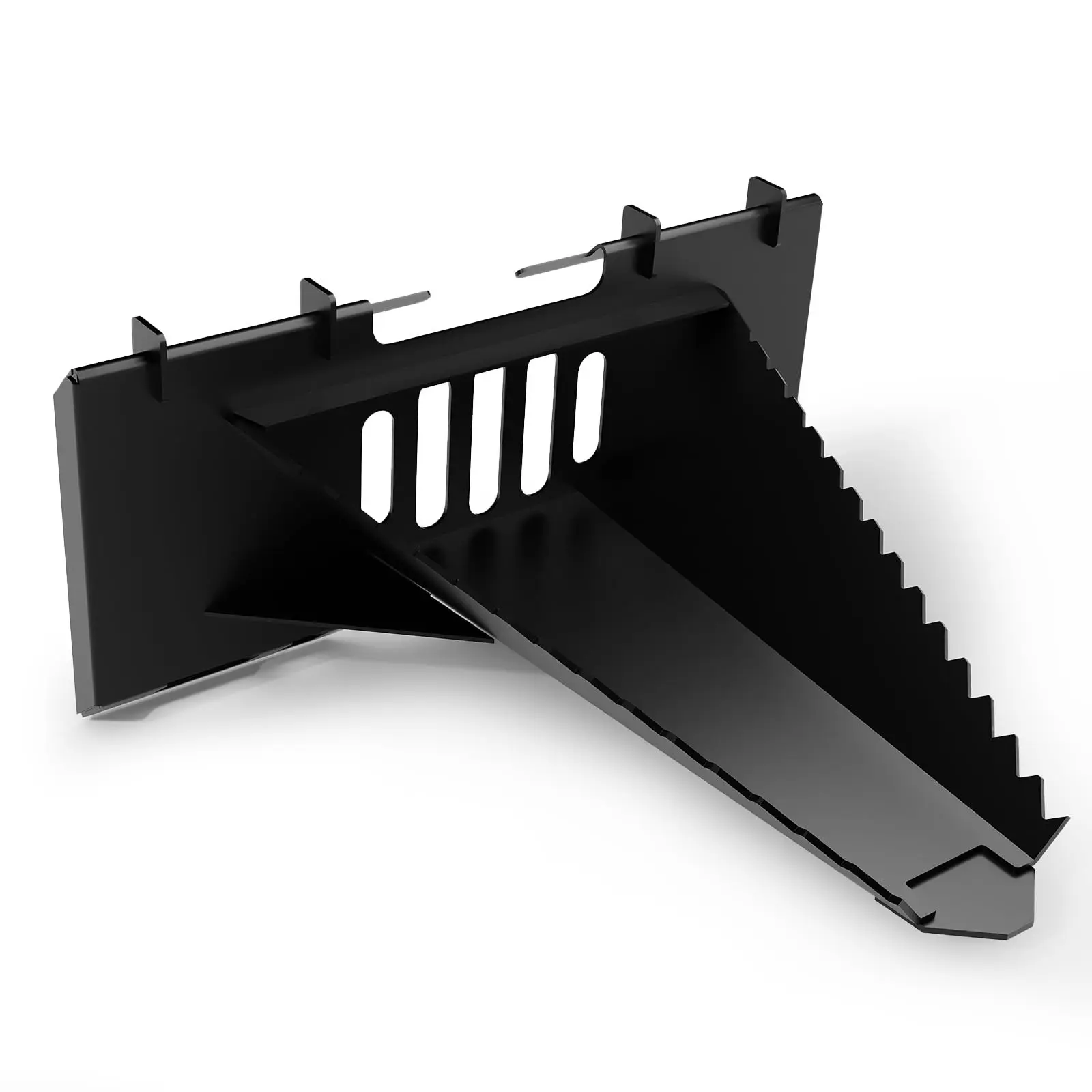 Economy Series Stump Bucket Attachment for Skid Steer - Universal Quick Tach, Serrated Edge, Tree Scoop Digger for Stump Removal, Light Duty Tree Root Ripping, Tree Roots