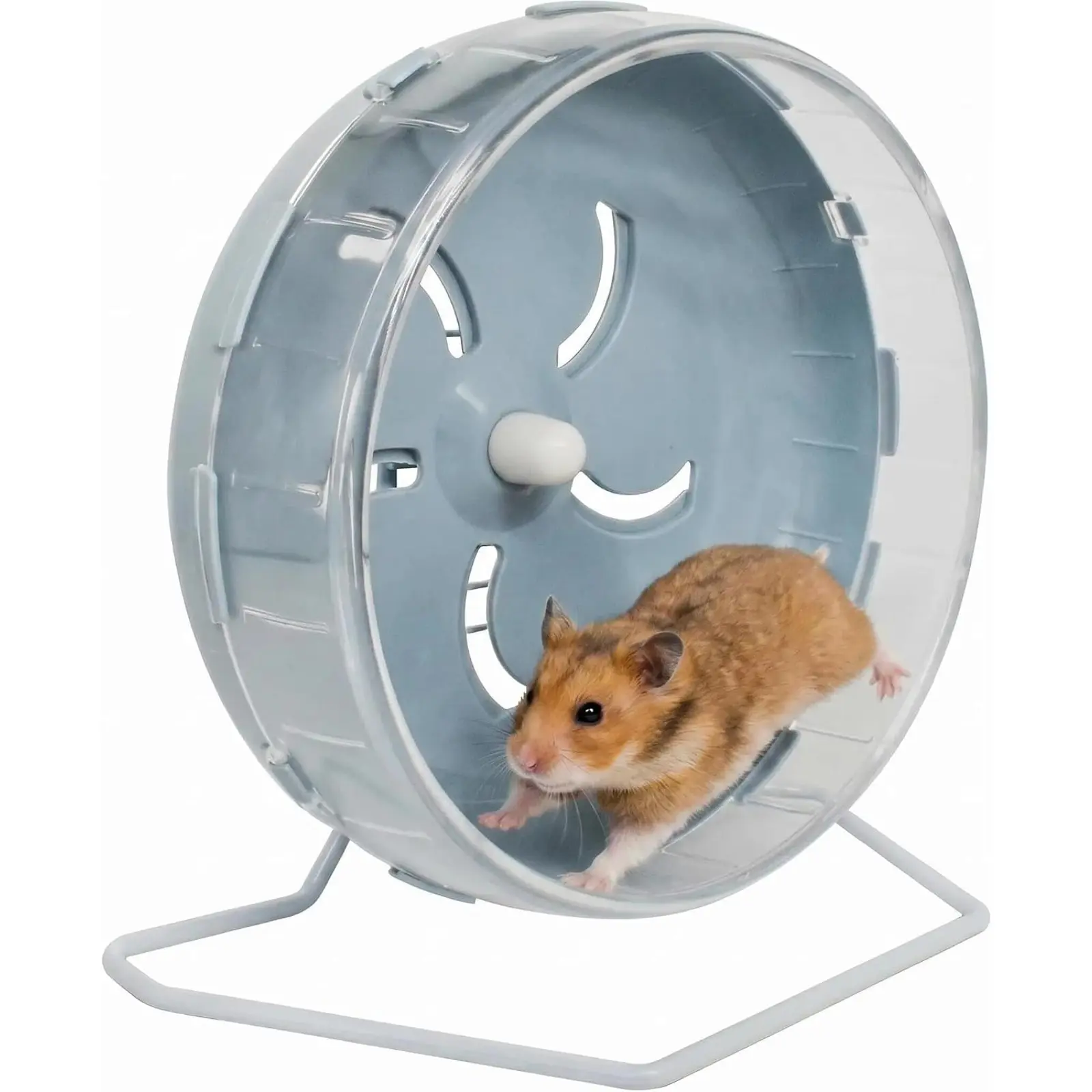 8.5in Silent Hamster Wheel   Quiet Exercise Running Wheel with Stand, Adjustable Spinner for Guinea Pigs, Sugar Gliders & Gerbils, Small Pet Cage Accessory
