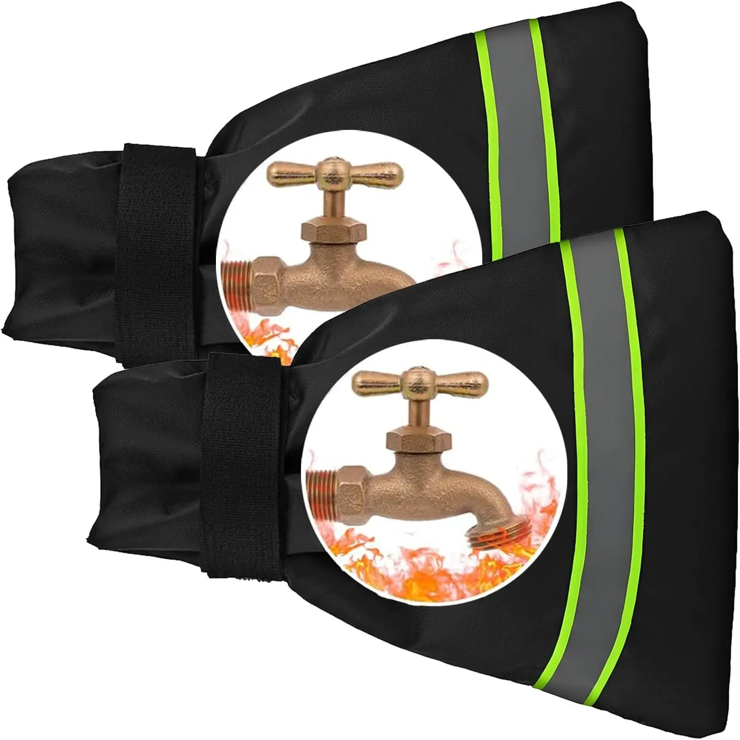 Outdoor Faucet Covers for Winter - Pro 6.7"W x 8.3"H Outdoor Water Faucet Cover Socks for Winter Freeze Protection Pipe Insulation Reusable Waterproof Insulated Spigot backflow Cover,Black