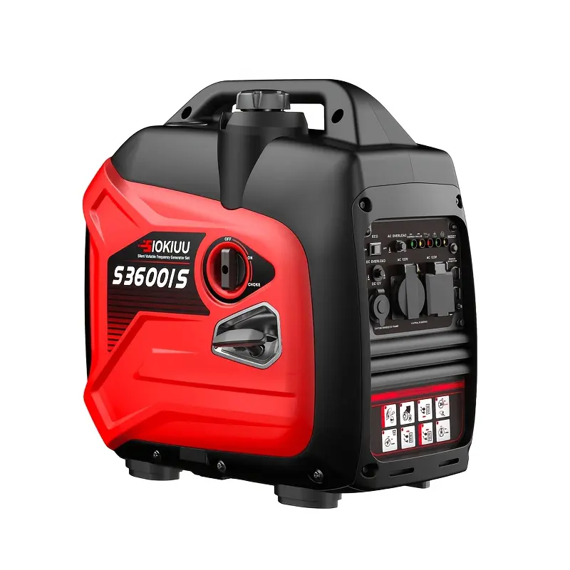 Super Quiet Portable Inverter Generator - 3600 Peak Watts, 3000 Running Watts, 1.85-Gallon Fuel Capacity, Built-In CO Alarm, Small Home Backup Power for Emergency Outages (Portable Motors, Generators & Accessories)