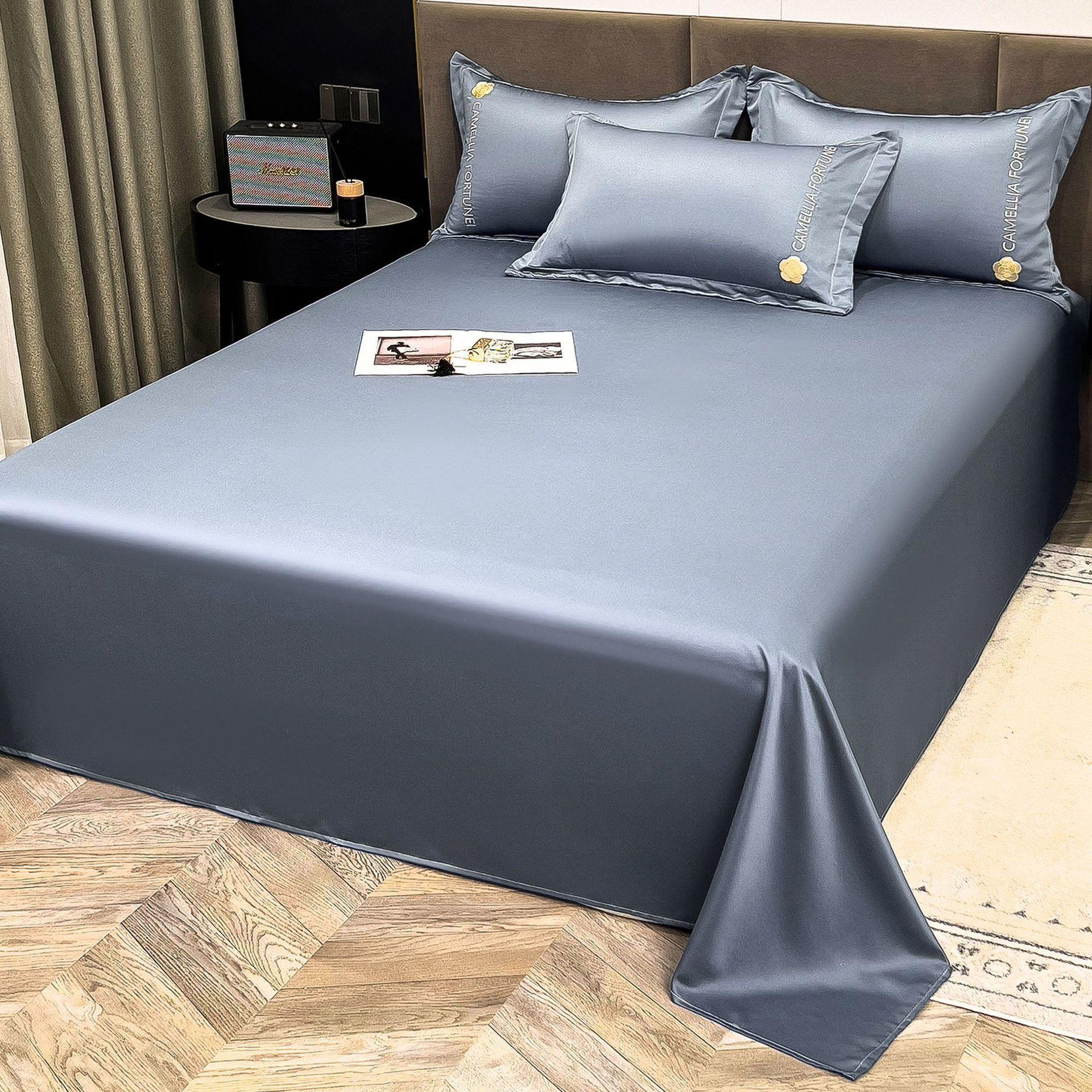 Nanjiren Summer Ice Silk Bed Sheet Three Piece Set for Student Dormitory Cool Feeling Single Bed Sheet Home Use