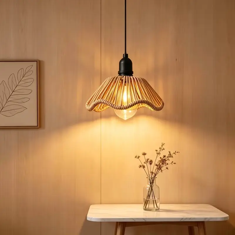 Bohemian Handmade Woven Pendant Light, Decorative Lamps, Bedroom Lighting, Cozy Lighting, Timer Switch, Warm Ambient Light, Ideal for Indoor, Bedroom, Study, Garden, Camping Decor