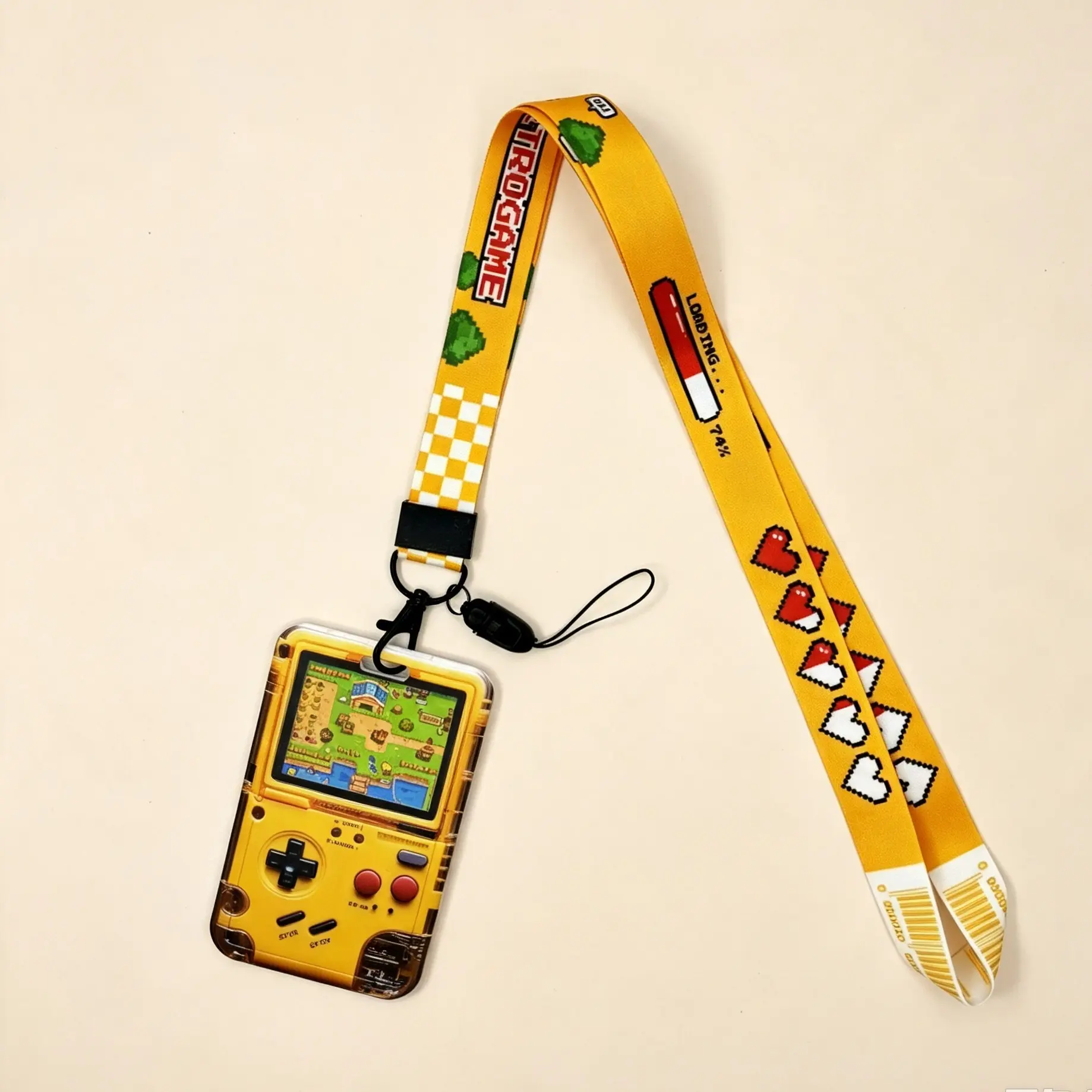 Game Console Name Badge Certificate Holder, ID Badge Holder Neck Strap, Keychain Lanyard, 2D Design, Secure Document Organizer, Badge Accessories