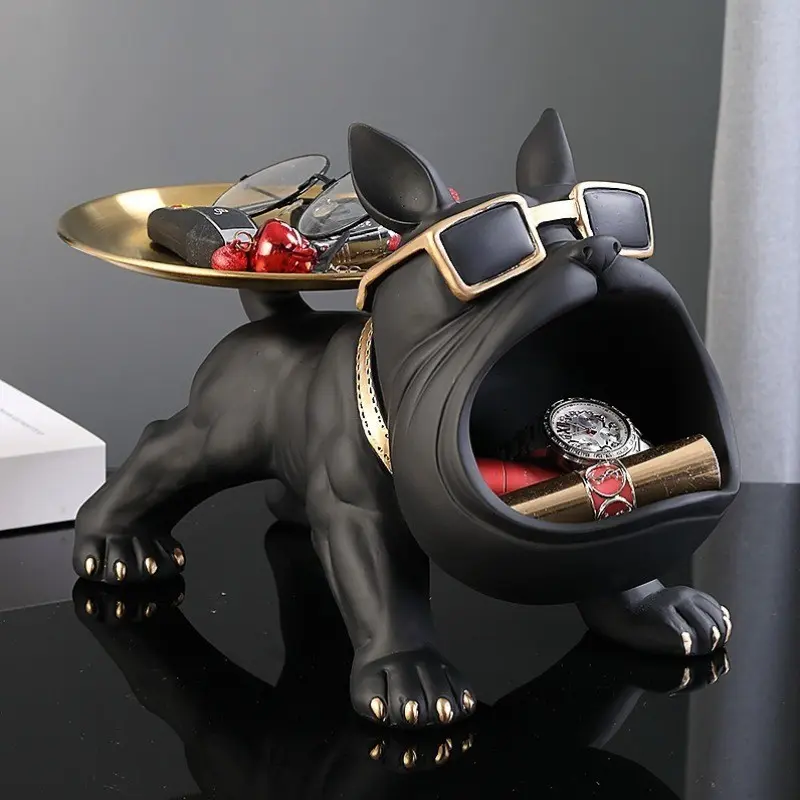 2026 New Arrival Key Holder Decorative Tray Resin Decor, Luxury Living Room Home Decor Organizer, Bull Terrier Moving Gift, Party & Kitchen Decoration Entryway