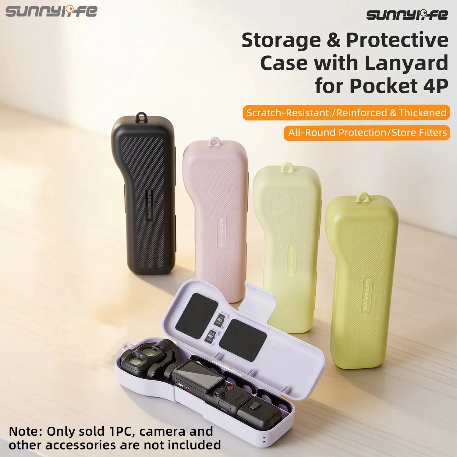 for DJI Osmo Pocket 4 Pro Flip Protective Hard Case, Reinforced, Gimbal Lens Case Pocket3/4 Accessory, Quick Open/Close, Compact and Portable, All-Round Protection, Scratch Resistant, Store FilterScreen and Lens Protection, Free Wrist Stra, Cameras