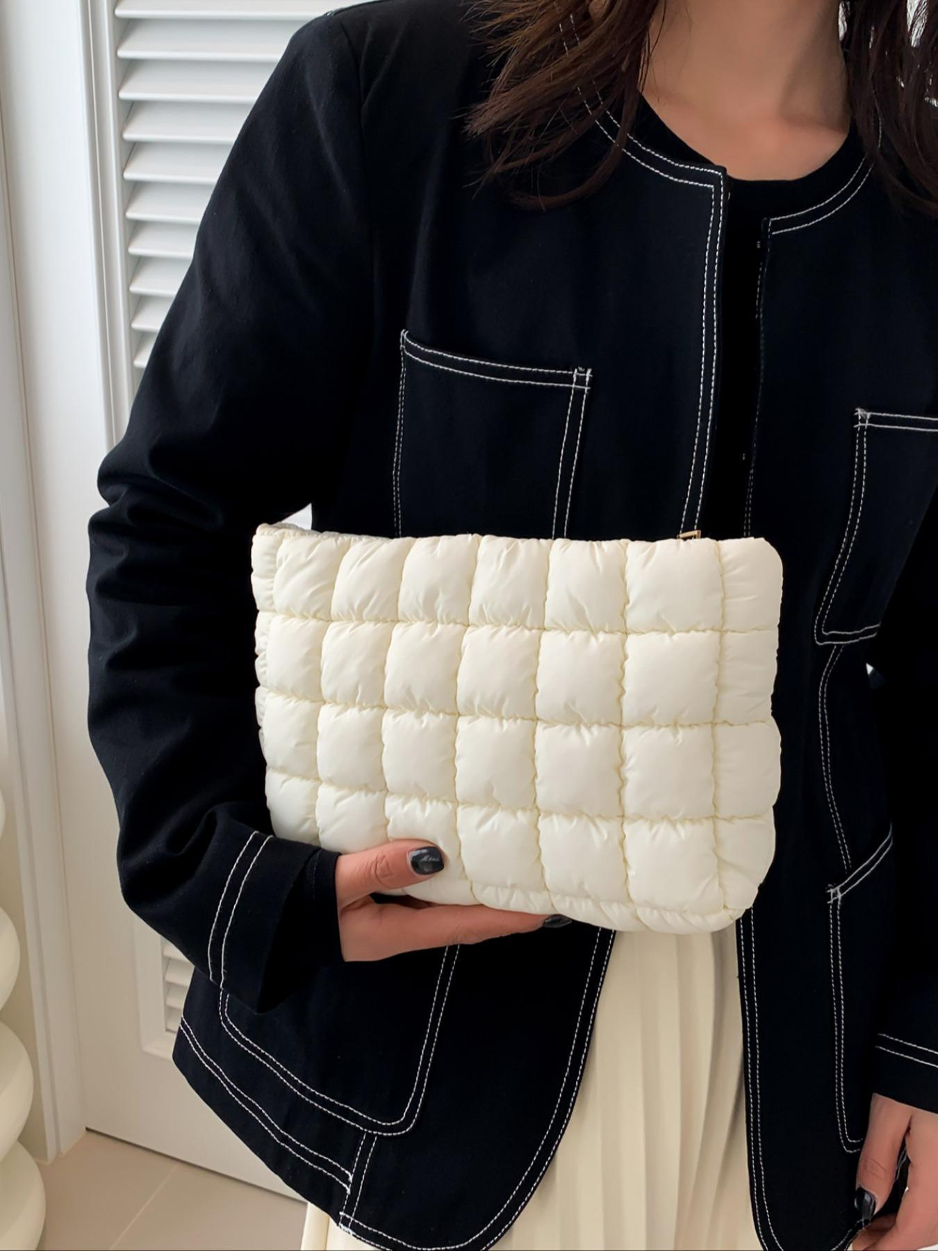 Large Capacity Quilted Design Clutch, Travel Storage Bag With Zipper, Travel Essentials, Perfect Christmas Gift Idea, Quilted Purse