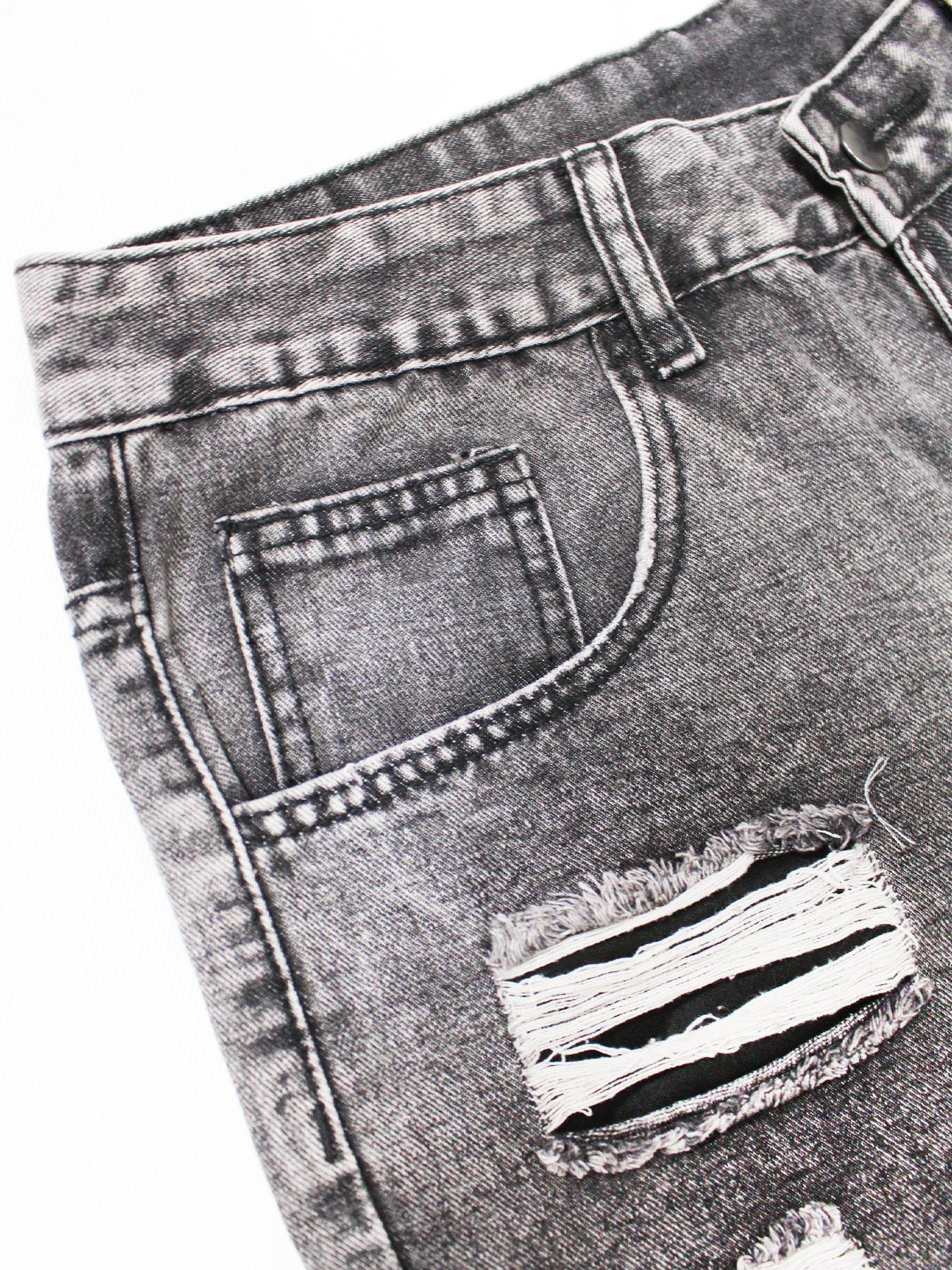 Men's Solid Color Ripped Denim Shorts, Loose Casual Fashion Comfy Jeans Shorts for Daily Outdoor Wear, Mens Bottoms for Summer