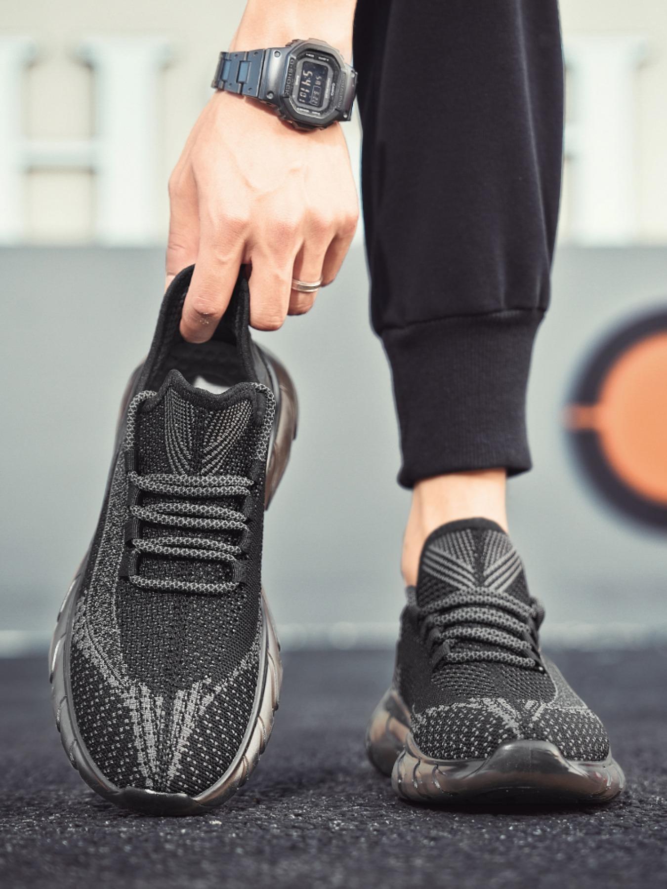 Men's Breathable Mesh Athletic Workout Sneakers, Lightweight Shock-Absorbing Running Shoes for Daily Wear