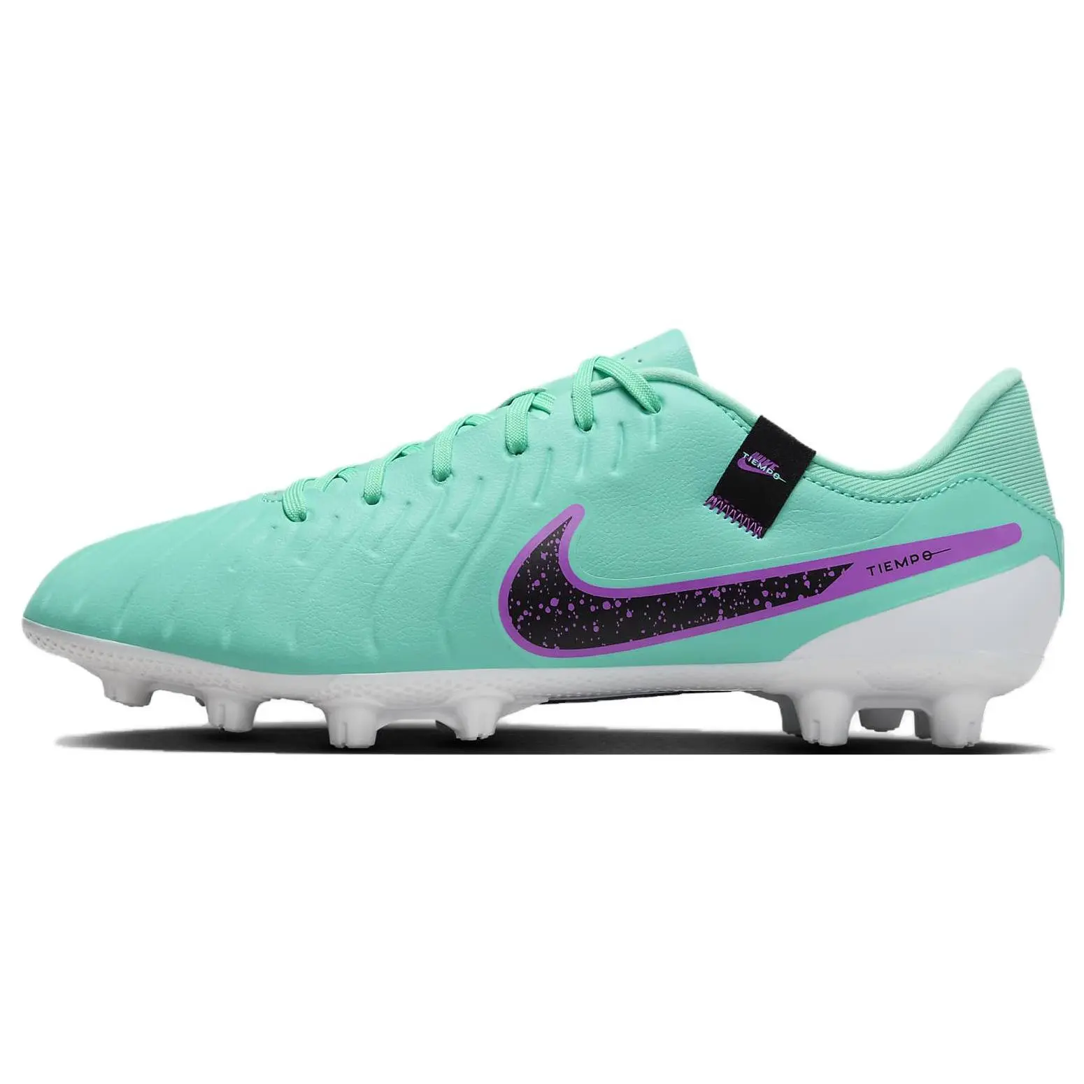 Nike Tiempo Legend 10 Low-Top Lace-Up HG Soccer Cleats for Men – Synthetic Turf, Purple-Green Verifiable, with credentials and supporting global authentication