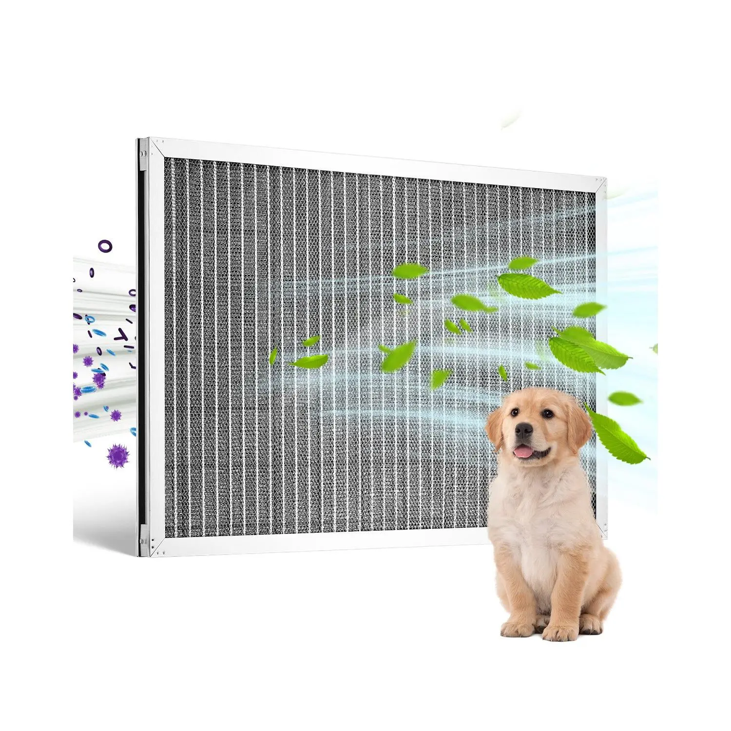 【Summerfinds】VEVOR 16x25x1 inch Electrostatic Air Filter, Washable Reusable Aluminum Mesh AC/HVAC Furnace Filter, MERV 8 Rated, Electrostatic Capture Tech, Efficient Airflow, Easy Installation, Home Use (Actual Size:15.5"x24.65"x0.82 in)