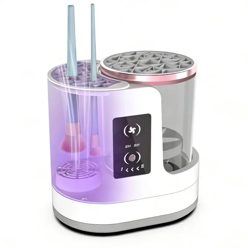 Electric Cosmetic Makeup Brush Cleaner 3-in-1, Automatic Brush Cleaning & Cleansing Drying Machine with Dual-Direction Cleaning, Adjustable Dryer, Fits All Brush Sizes, for Makeup Brush Set, Blush Brush, Sponges