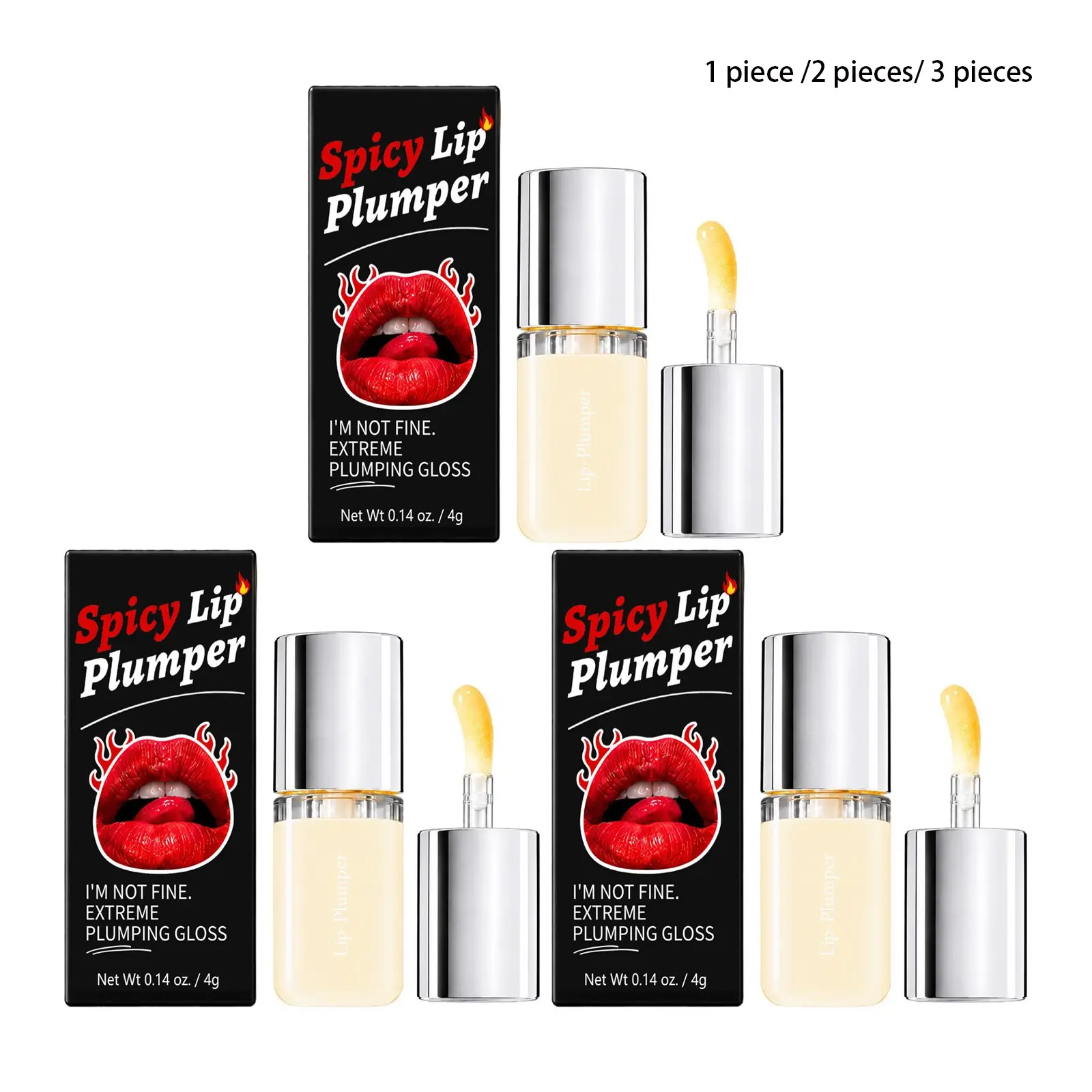Glossy Plump Lip Oil (4g/4g*2/4g*3), Gentle Care, Moisturizing, Smooth and Soft, Improves Skin Texture, Daily Care